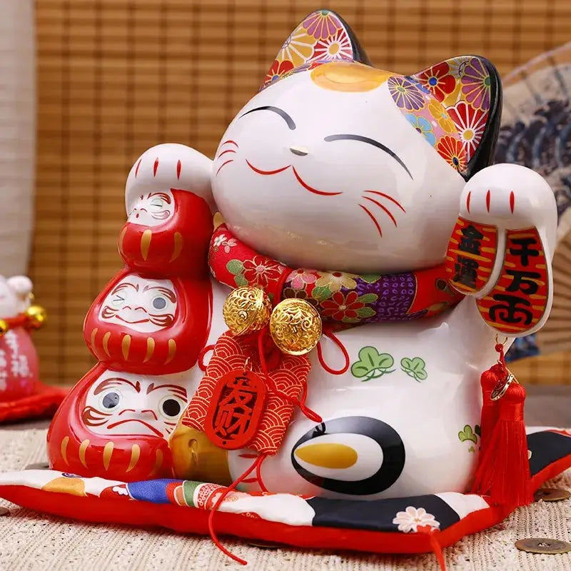 Daruma Family Neko Cat Figurine