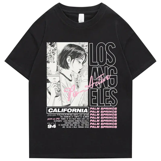 L.A Anime Girl Smoking T-Shirt
