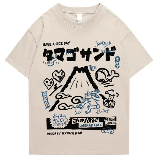 Mount Fuji Retro Cartoon T-Shirt